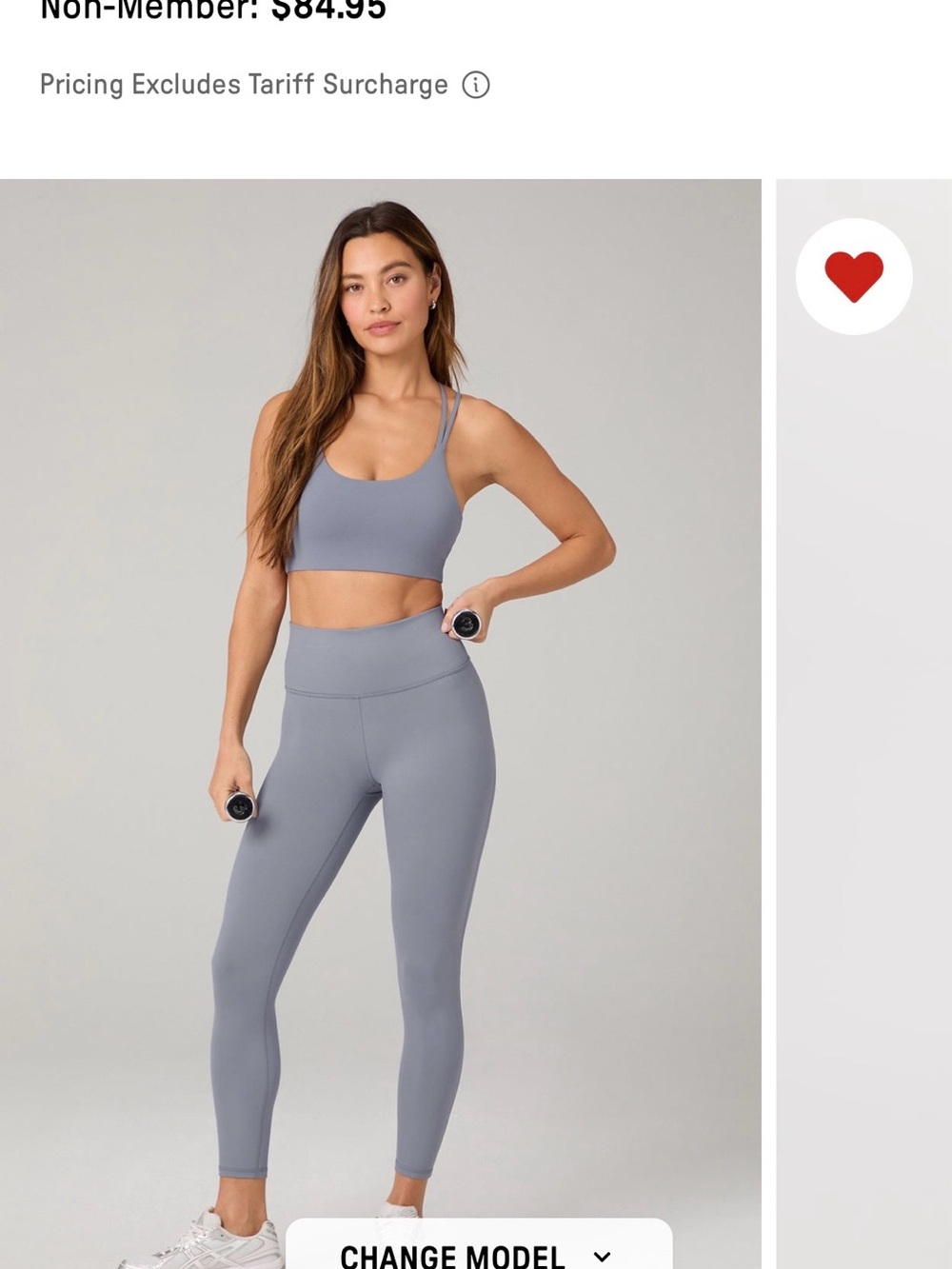 Fabletics Light Gray Seamless High-Waist Legging & Scoop Bra Set